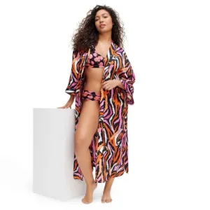 Long Satin Disco Zebra Pink Robe- DVF for Target NWT