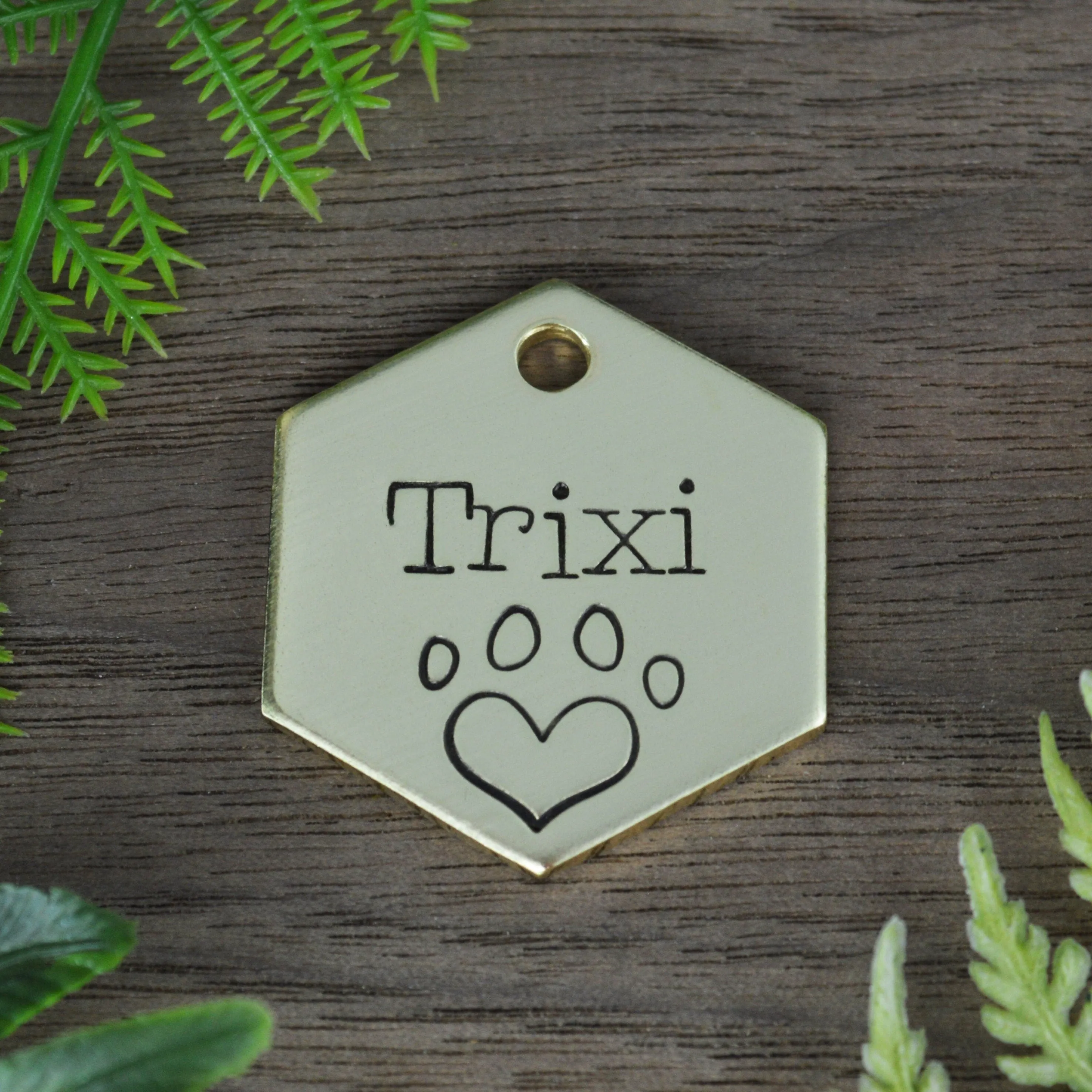 Love Paw Hand Stamped Dog Tag