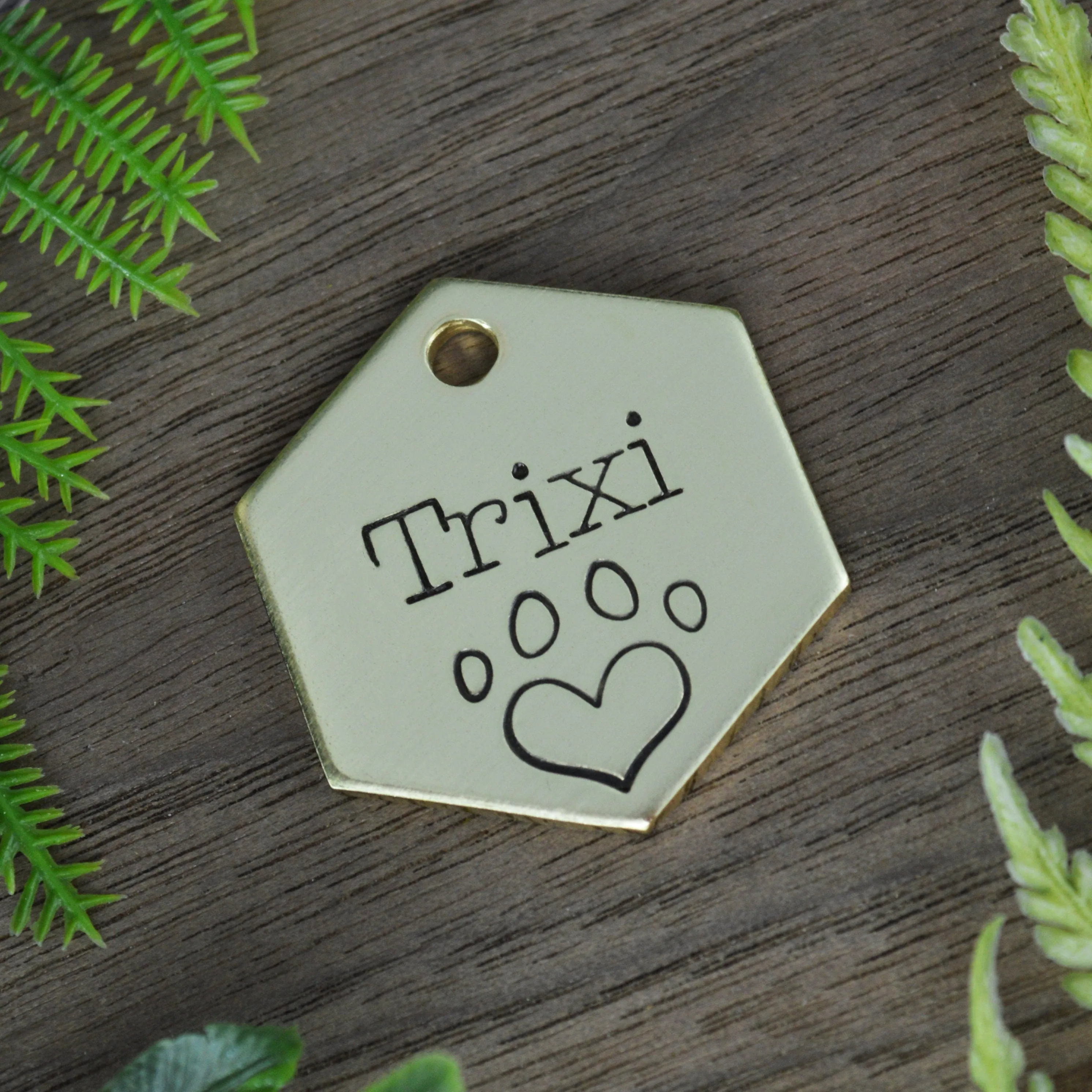Love Paw Hand Stamped Dog Tag
