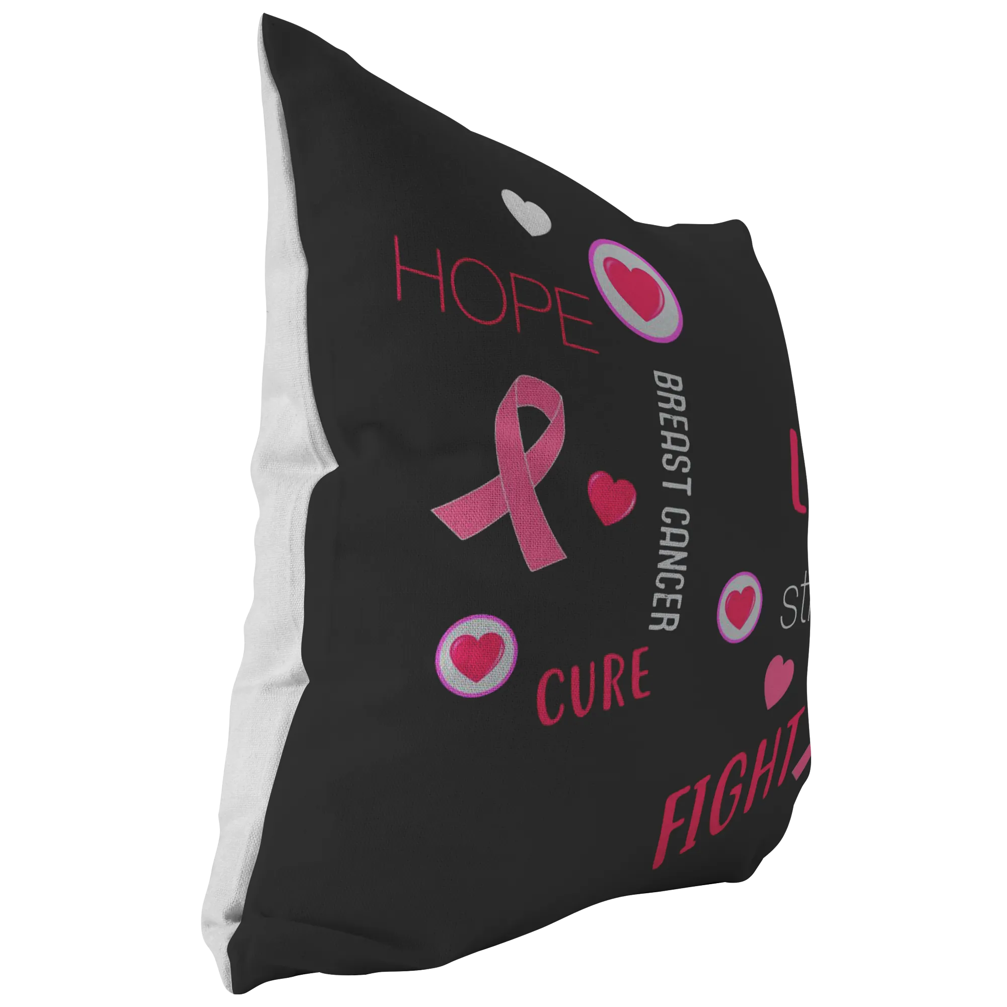 Love Strength Hope Breast Cancer Awareness Pillow