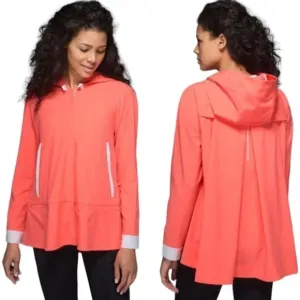 Lululemon Sun Showers Rain Jacket in Grapefruit/White Size 6