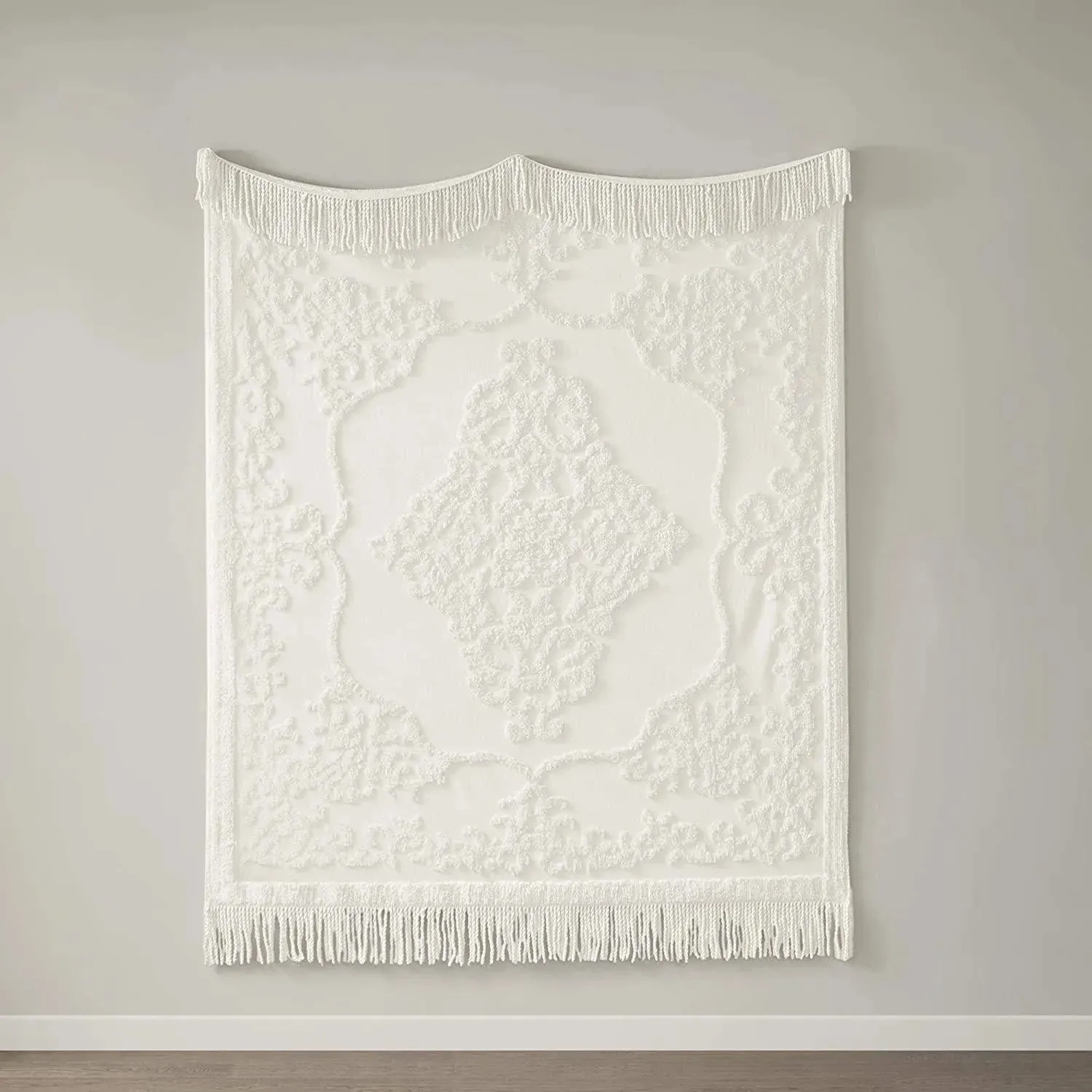 Madison Park Chloe Cotton Tufted Chenille Throw with Fringe Tassel