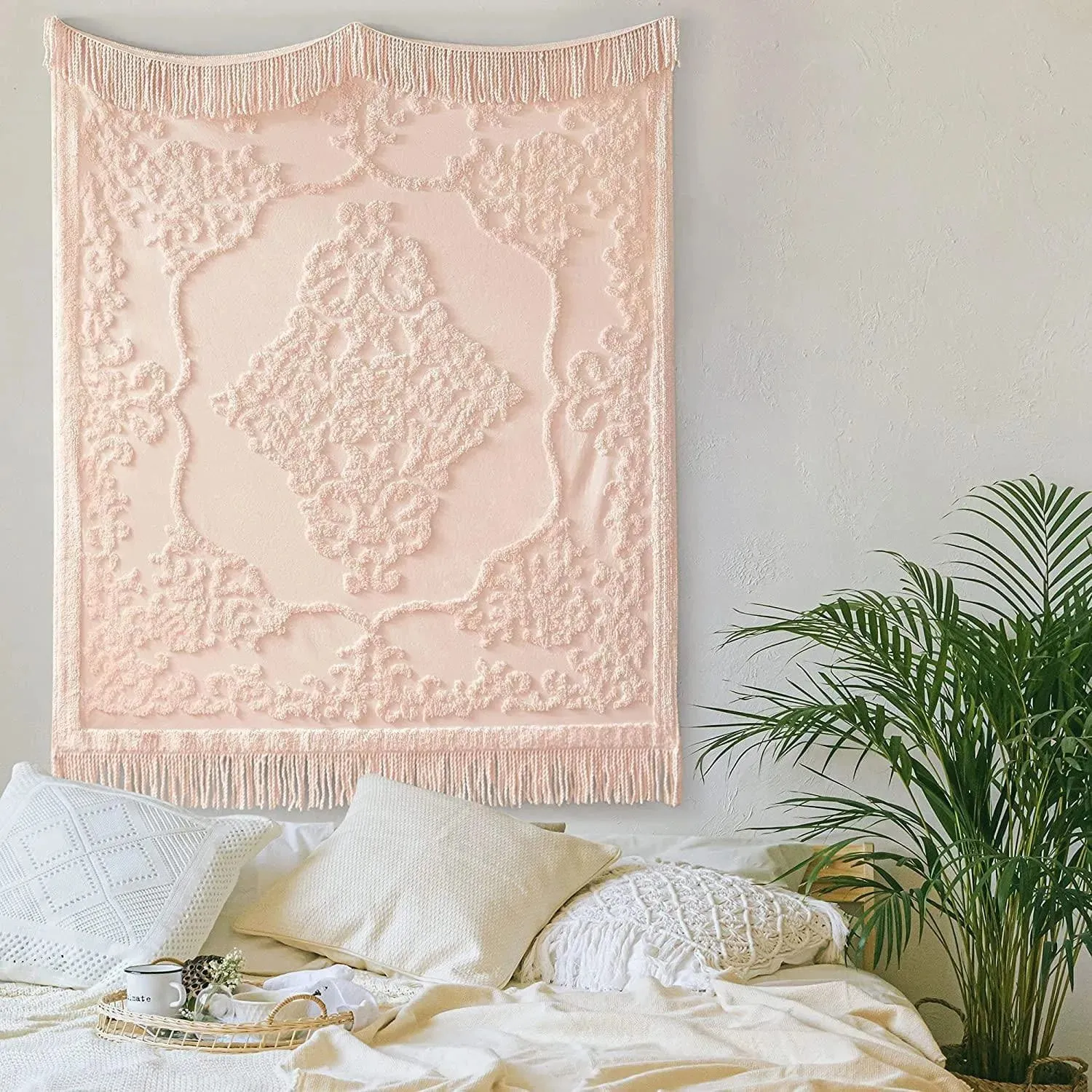 Madison Park Chloe Cotton Tufted Chenille Throw with Fringe Tassel
