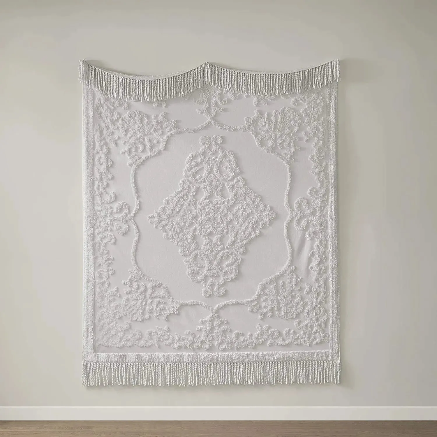 Madison Park Chloe Cotton Tufted Chenille Throw with Fringe Tassel