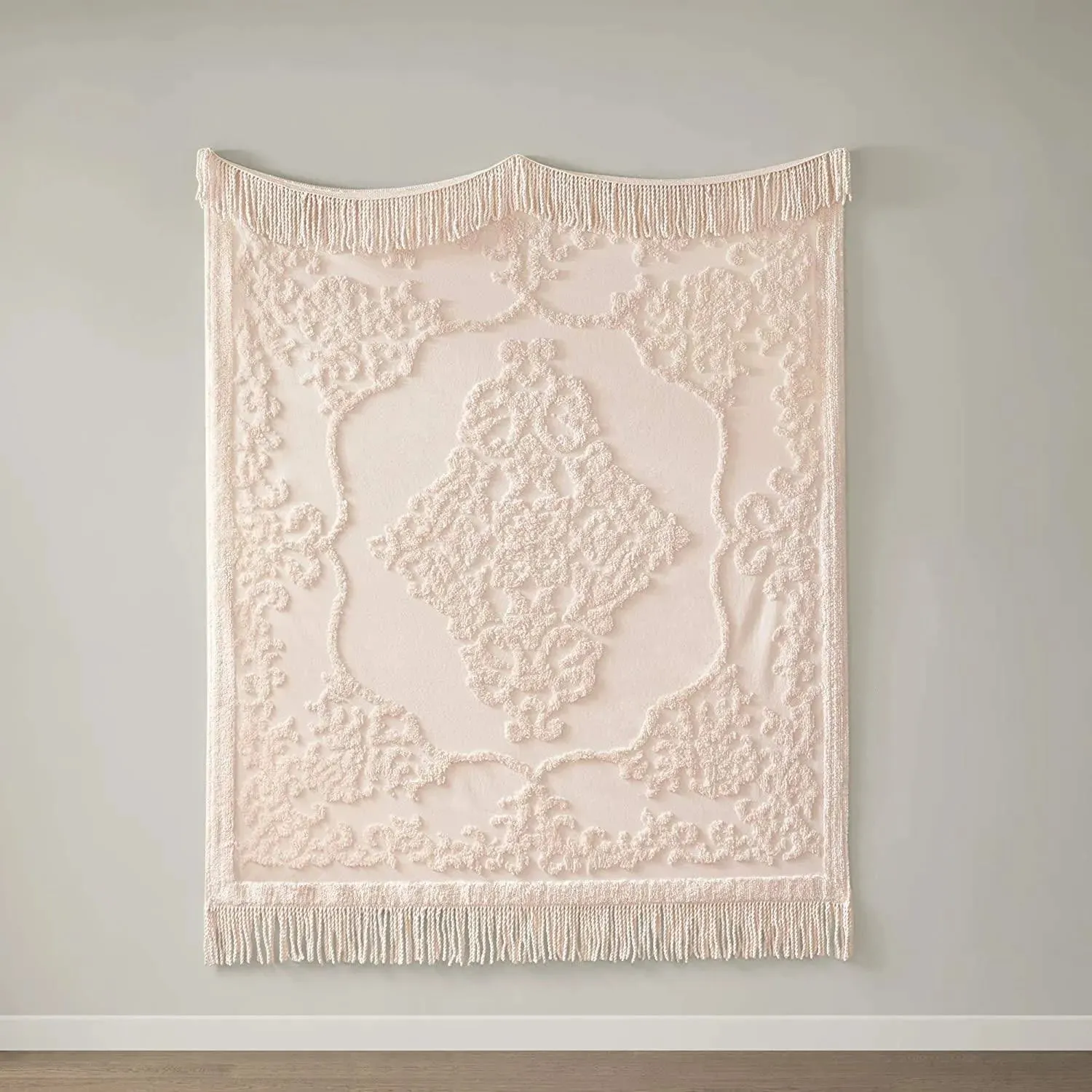 Madison Park Chloe Cotton Tufted Chenille Throw with Fringe Tassel