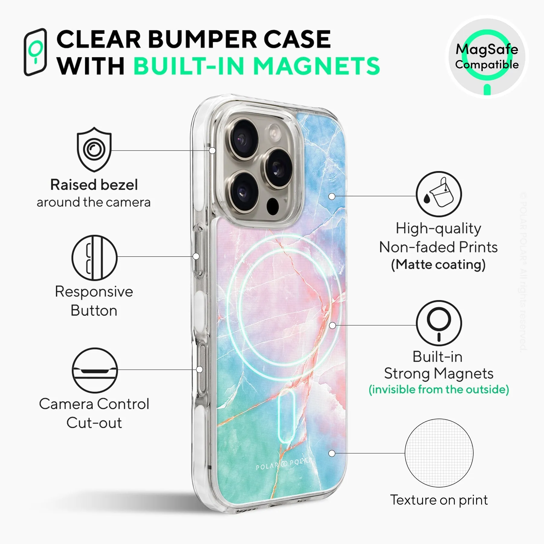 Magic Heaven - iPhone 16 Pro Max Clear Bumper MagSafe Case