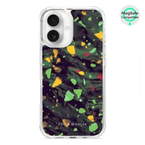 Malachite Terrazzo Gem - iPhone 16 Clear Bumper MagSafe Case