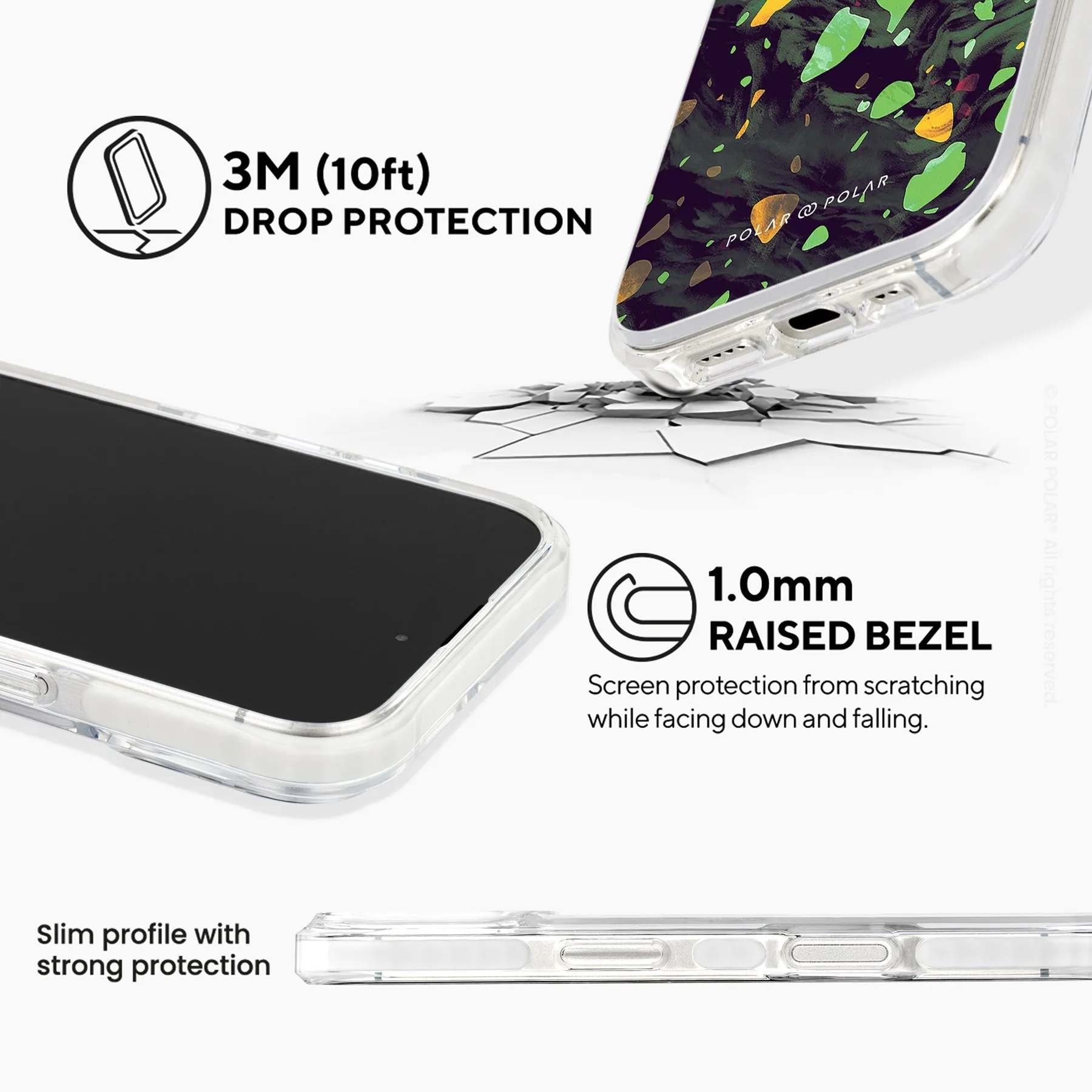 Malachite Terrazzo Gem - iPhone 16 Clear Bumper MagSafe Case