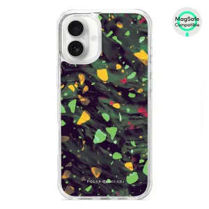 Malachite Terrazzo Gem - iPhone 16 Plus Clear Bumper MagSafe Case