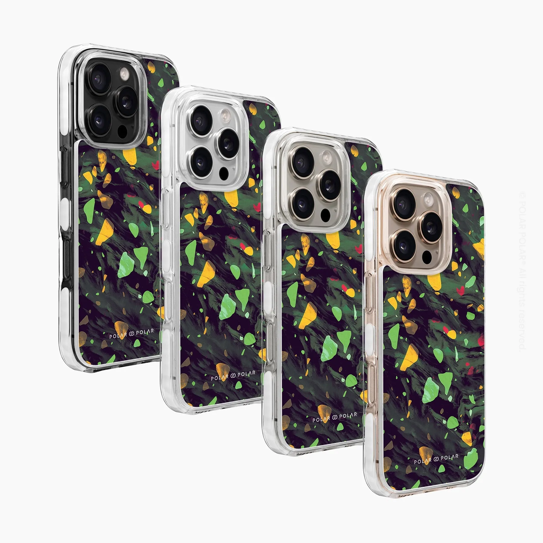 Malachite Terrazzo Gem - iPhone 16 Pro Clear Bumper MagSafe Case