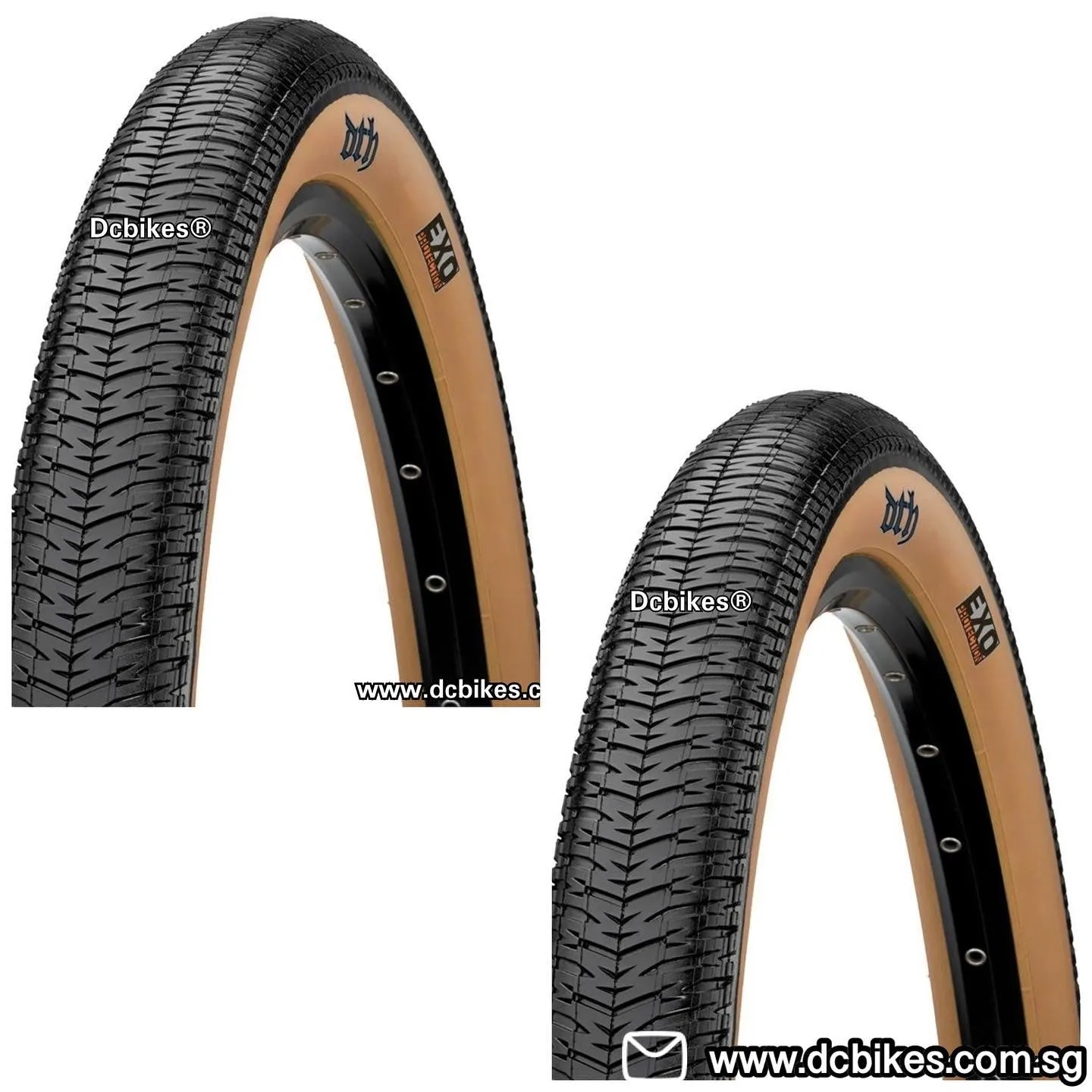 Maxxis 26 X 2.15 Folding DTH 26 X 2.3 Wired Black/Brown Skinwall DTH Tyres (2 Tires)
