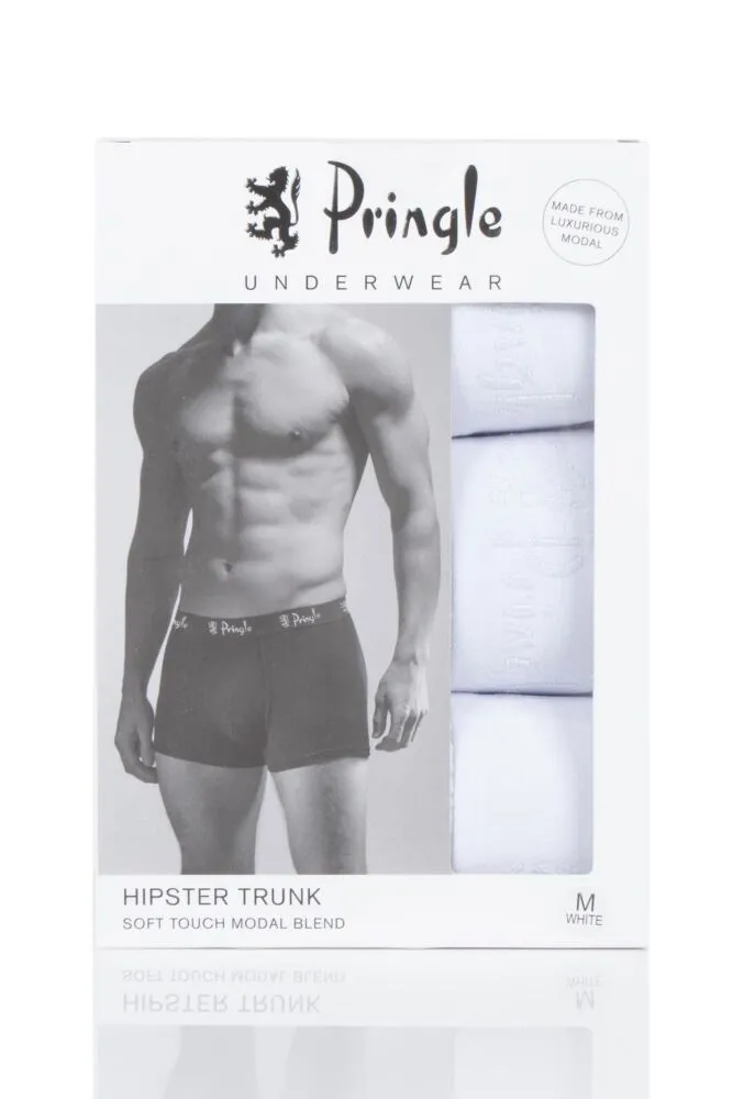 Mens 3 Pack Pringle 95% Modal Hipster Trunks
