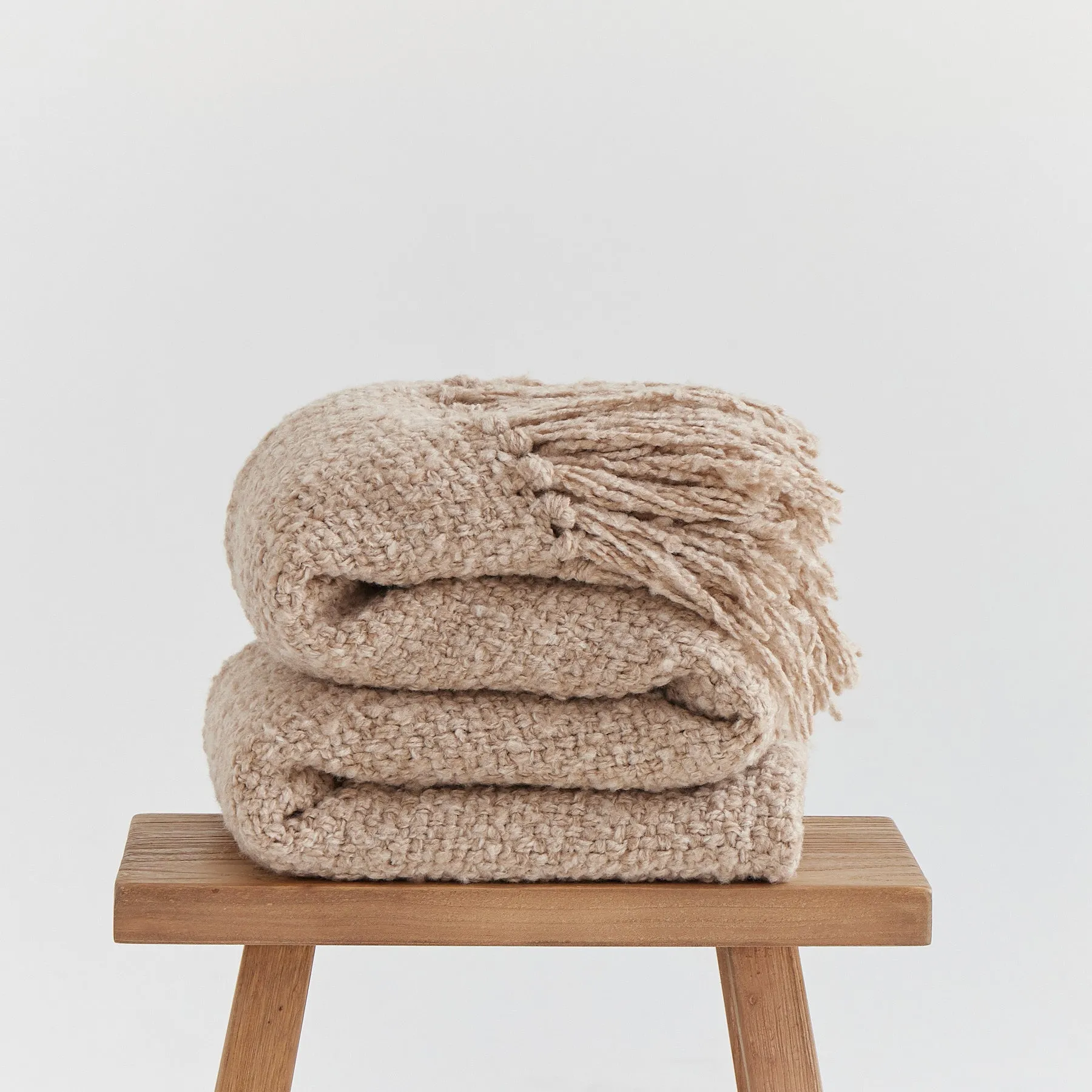 Merino Boucle Wool Luxury Blanket