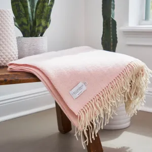 Merino Wool & Cashmere Throw Blanket - Álainn Yew Pink