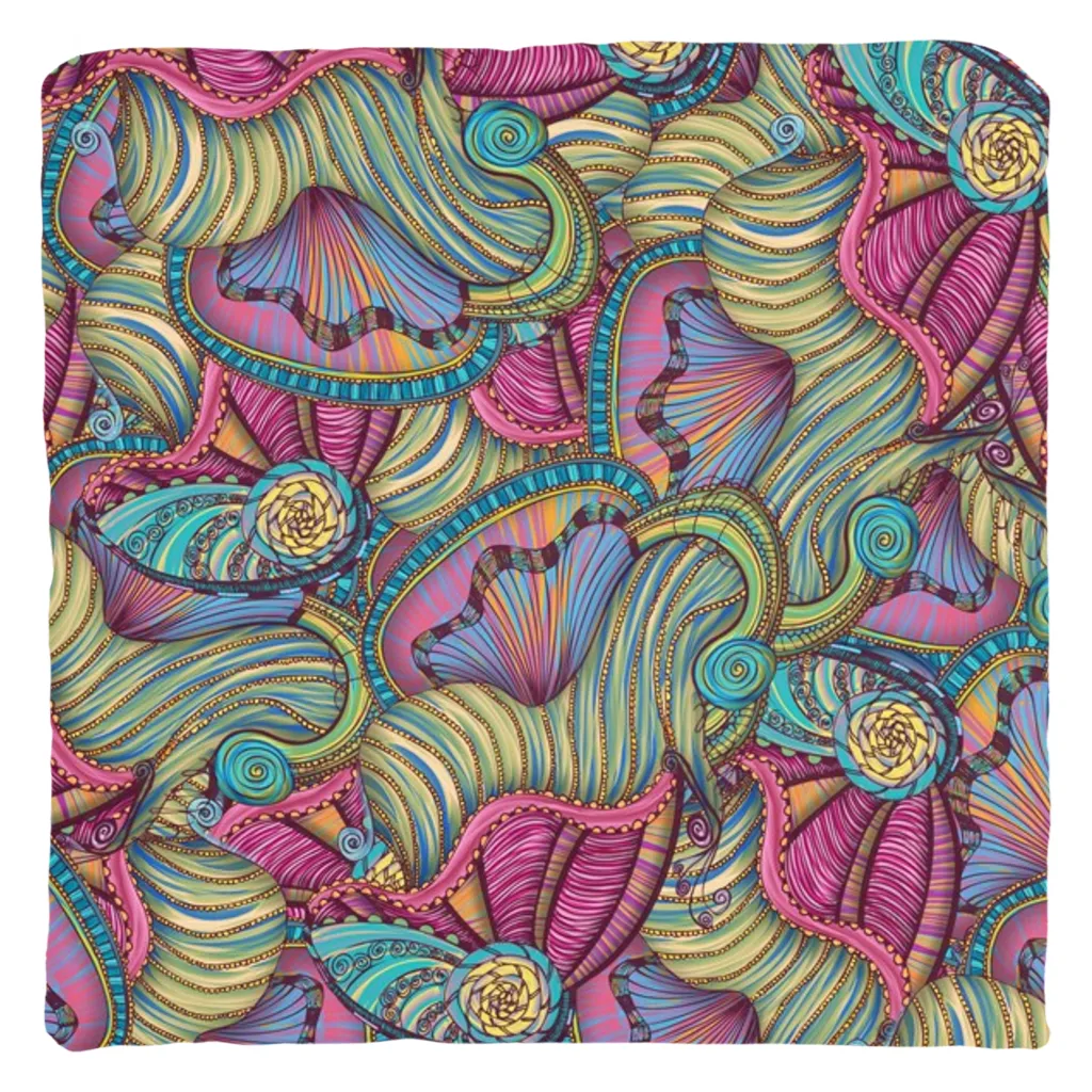 Mermaid Seashells Pattern Throw Pillow