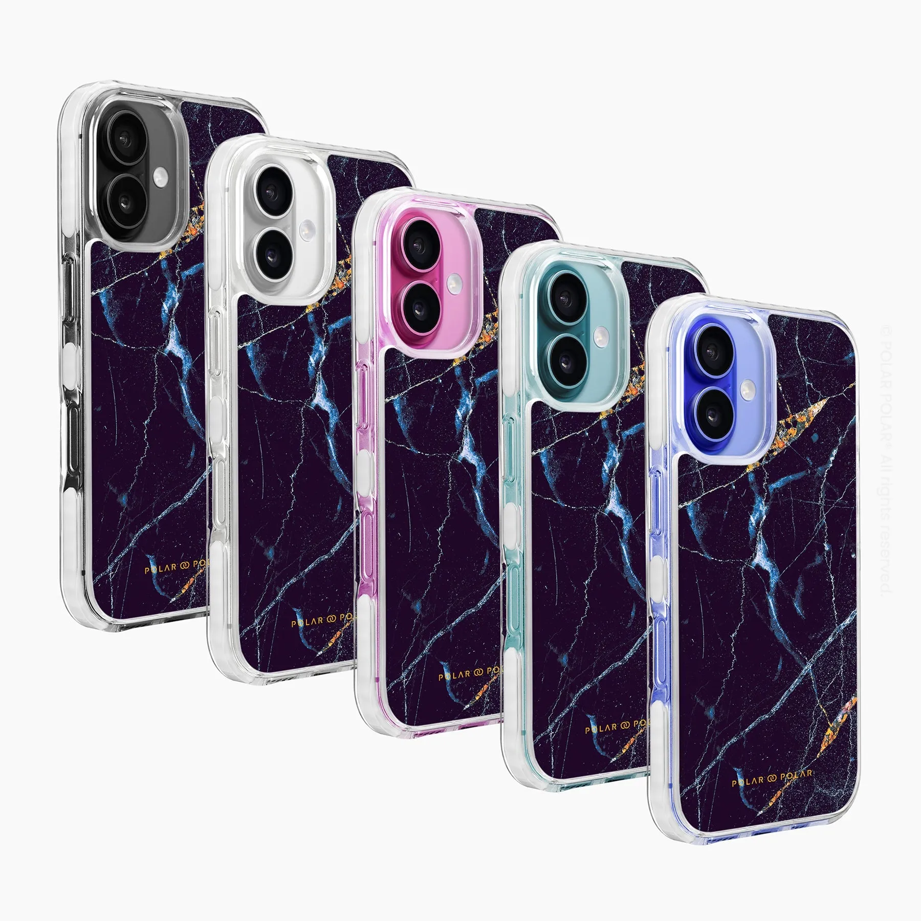Midnight Marble - iPhone 16 Clear Bumper MagSafe Case