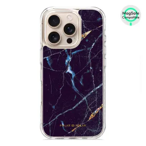 Midnight Marble - iPhone 16 Pro Clear Bumper MagSafe Case