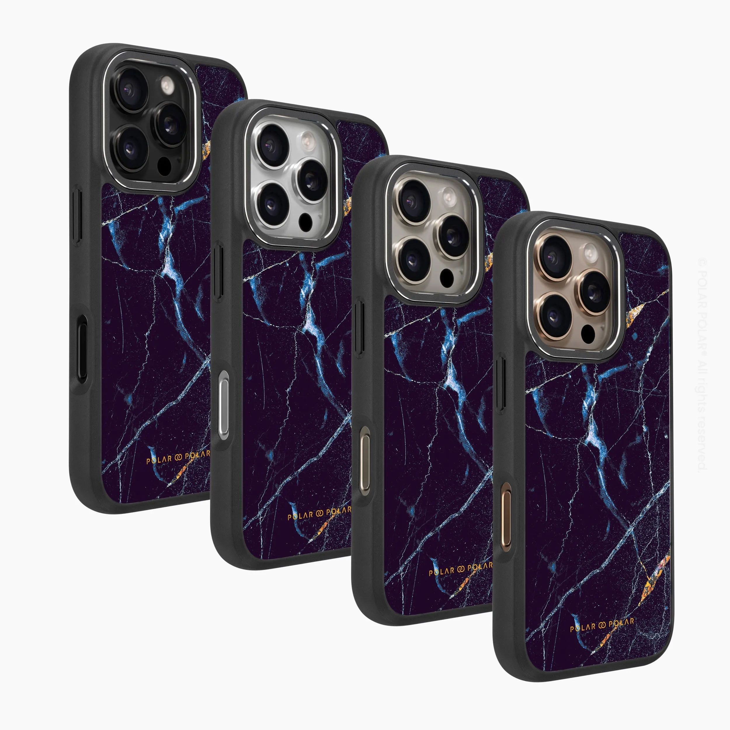 Midnight Marble - iPhone 16 Pro Max Frosted Black Bumper MagSafe Case