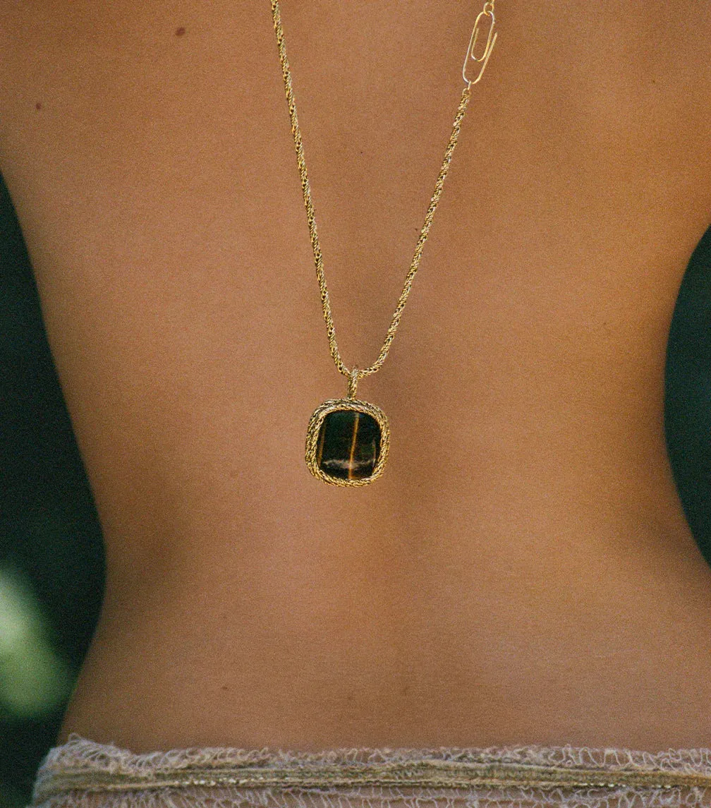 Miki Tiger's Eye Long Necklace