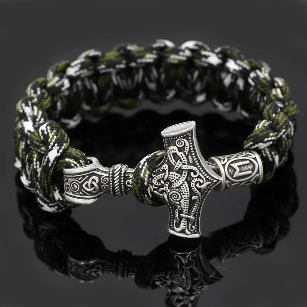 Military Style Mjolnir Paracord Bracelet