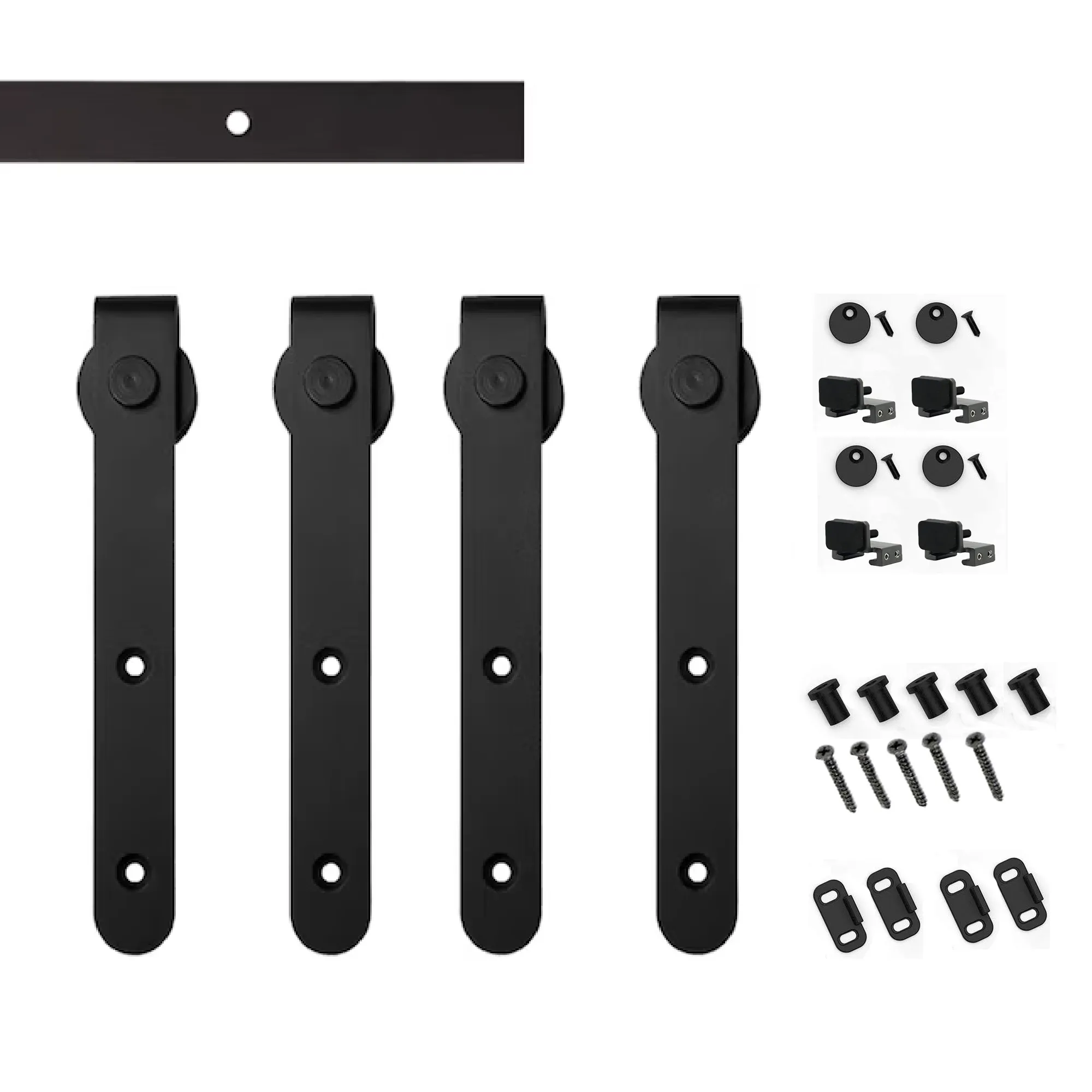 Mini Barn Door Hardware - Double Door - J Shaped Hangers - 6.5 ft Track