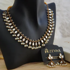 Mirror Cut Kundan Necklace Set
