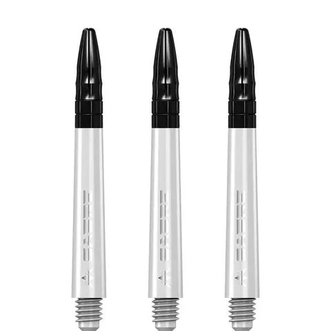Mission Sabre Shafts | Polycarbonate Dart Stems | White | Black Top
