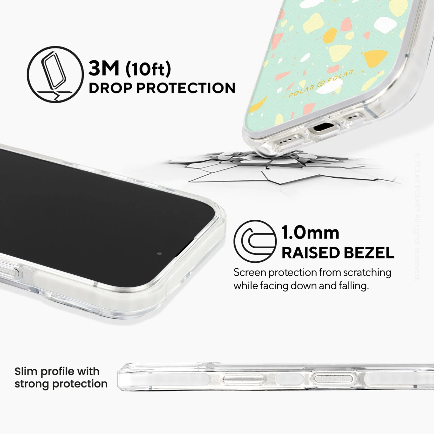 Mist Green Terrazzo - iPhone 16 Clear Bumper MagSafe Case