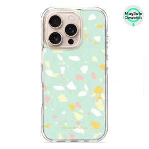 Mist Green Terrazzo - iPhone 16 Pro Clear Bumper MagSafe Case