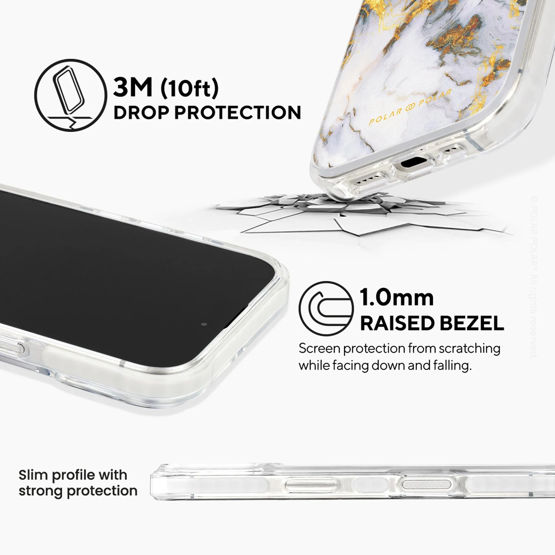 Mist Marble - iPhone 16 Plus Clear Bumper MagSafe Case