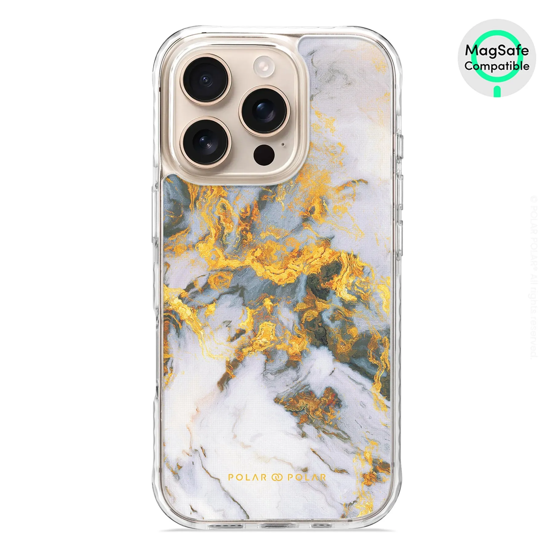 Mist Marble - iPhone 16 Pro Clear Bumper MagSafe Case