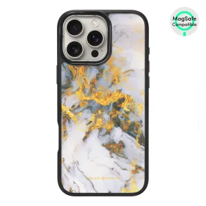 Mist Marble - iPhone 16 Pro Max Frosted Black Bumper MagSafe Case