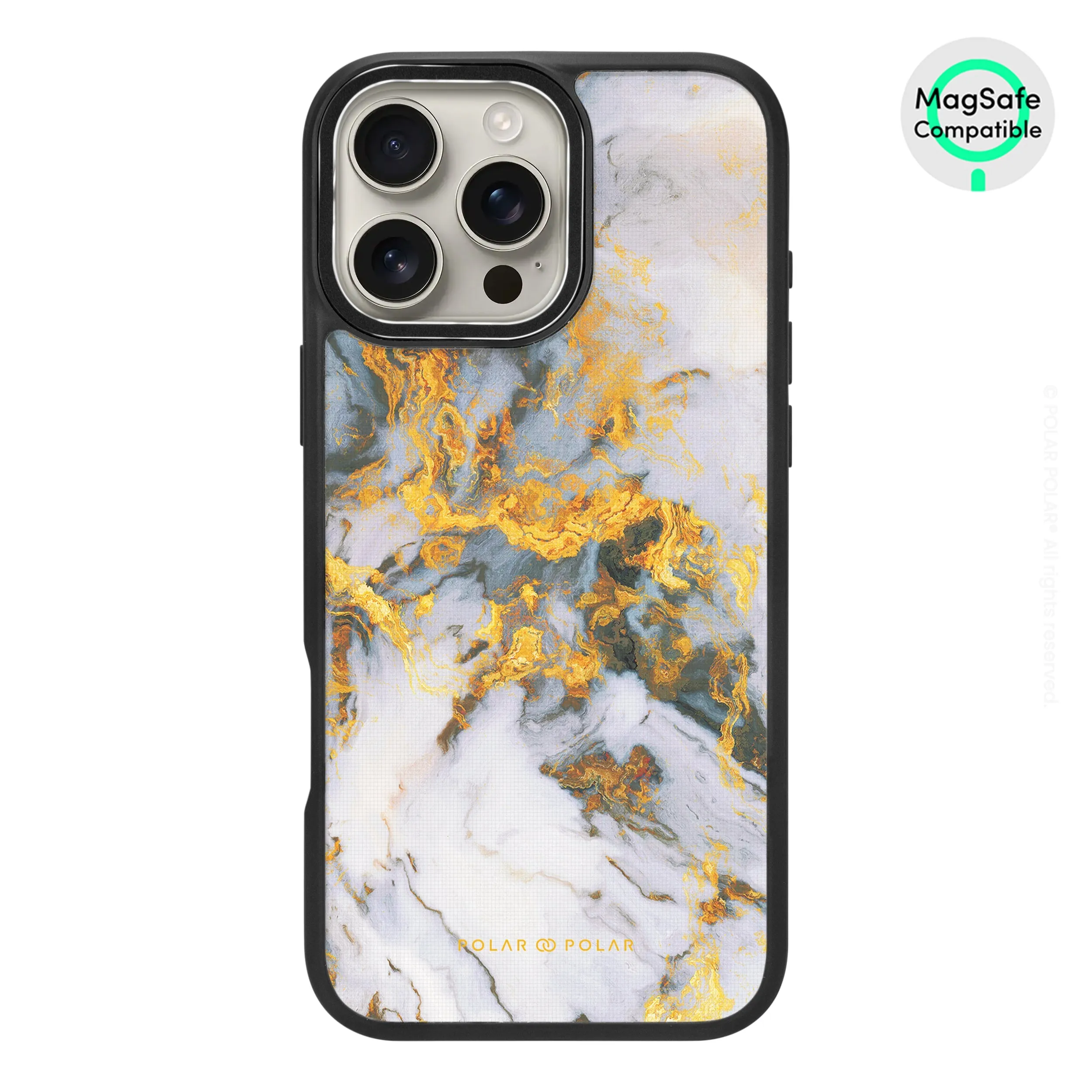 Mist Marble - iPhone 16 Pro Max Frosted Black Bumper MagSafe Case