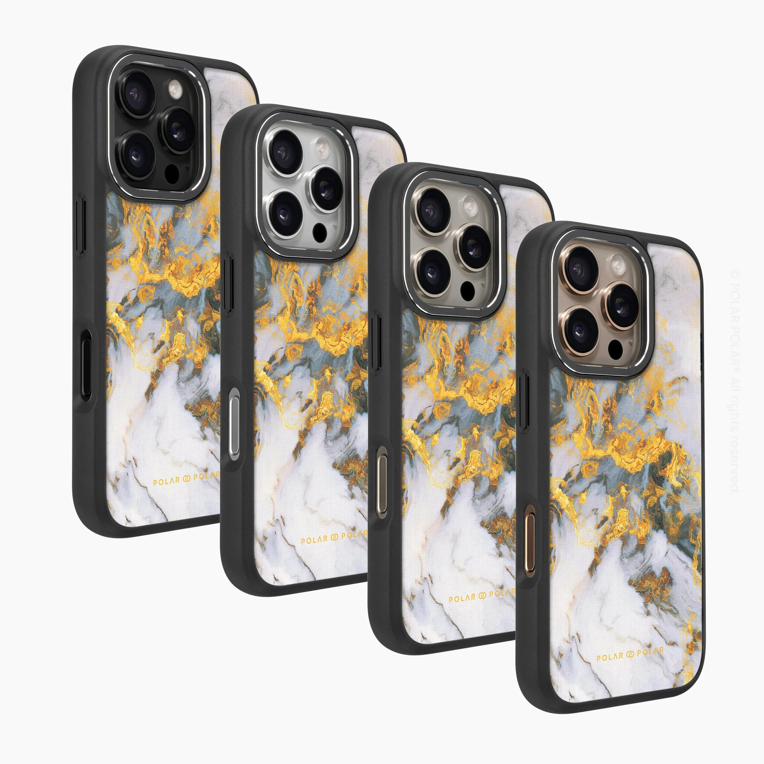 Mist Marble - iPhone 16 Pro Max Frosted Black Bumper MagSafe Case