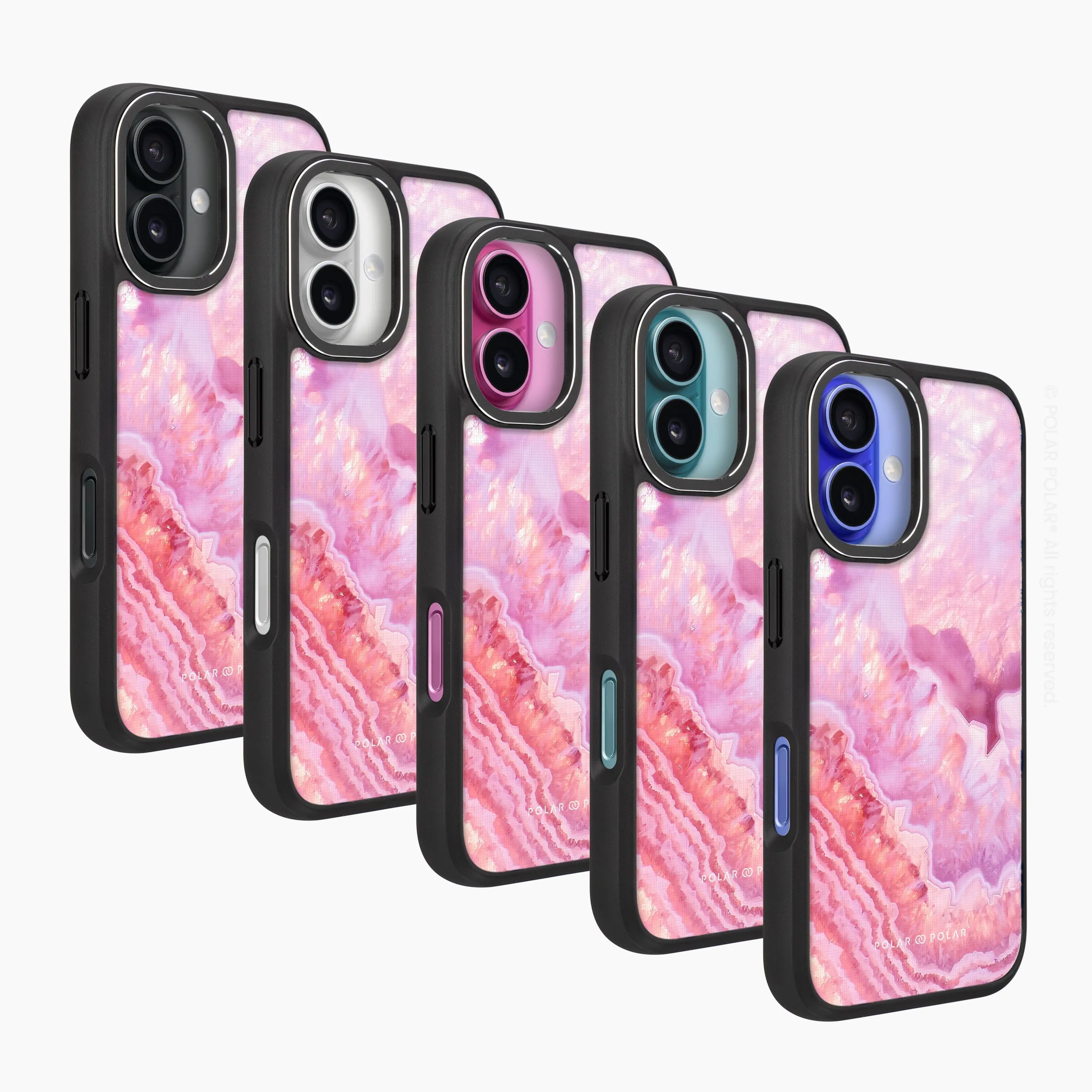 Misty Rose Coral - iPhone 16 Plus Frosted Black Bumper MagSafe Case