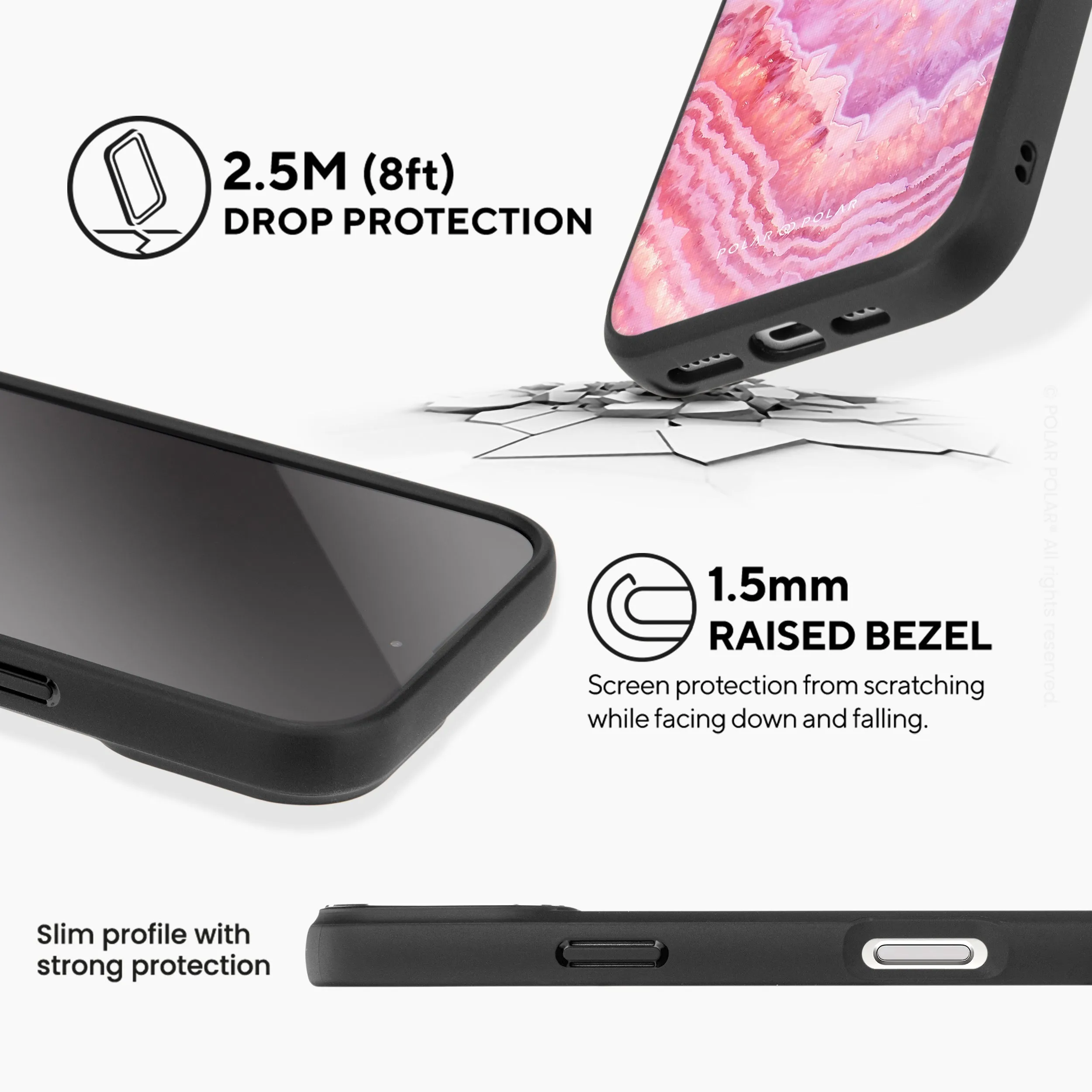 Misty Rose Coral - iPhone 16 Plus Frosted Black Bumper MagSafe Case