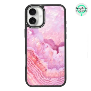 Misty Rose Coral - iPhone 16 Plus Frosted Black Bumper MagSafe Case