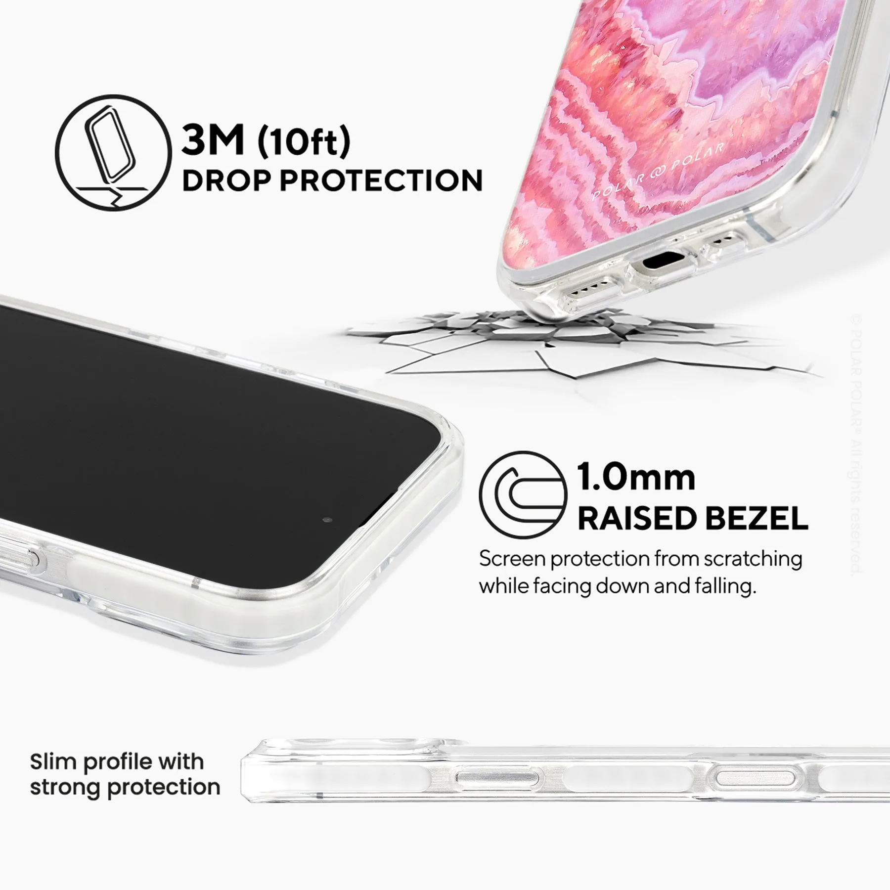 Misty Rose Coral - iPhone 16 Pro Max Clear Bumper MagSafe Case