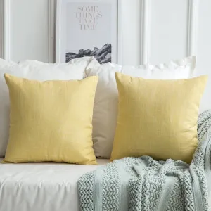 MIULEE Pack of 2 Decorative Throw Pillow Covers Linen Burlap Square Solid Farmhouse Modern Concise Throw Cushion Case Pillowcase, 20x20 Inch! COVERS ONLY!