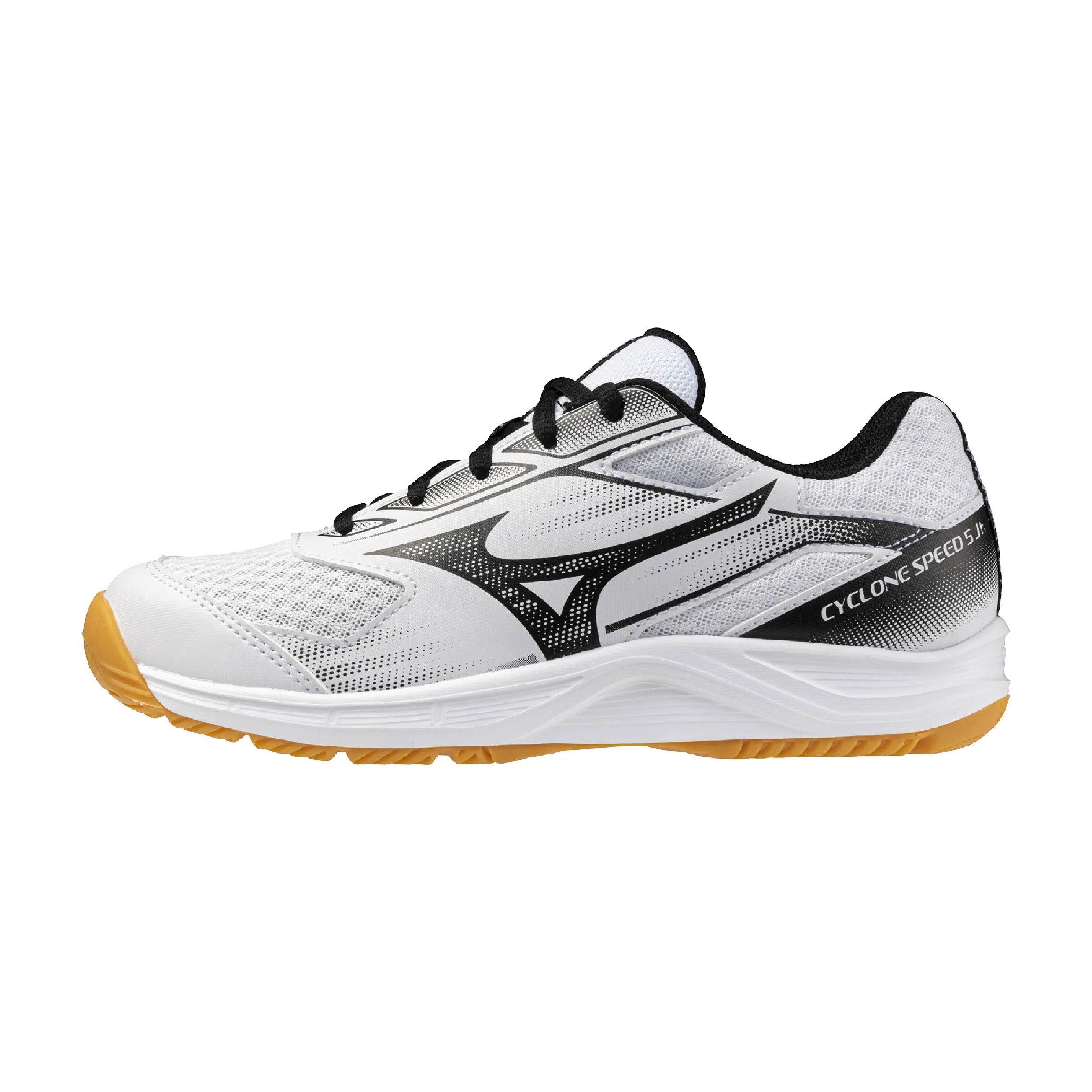 Mizuno Cyclone Speed 5 Junior Indoor Court Shoes (White/Black)