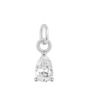 Moissanite Charm - Sterling Silver
