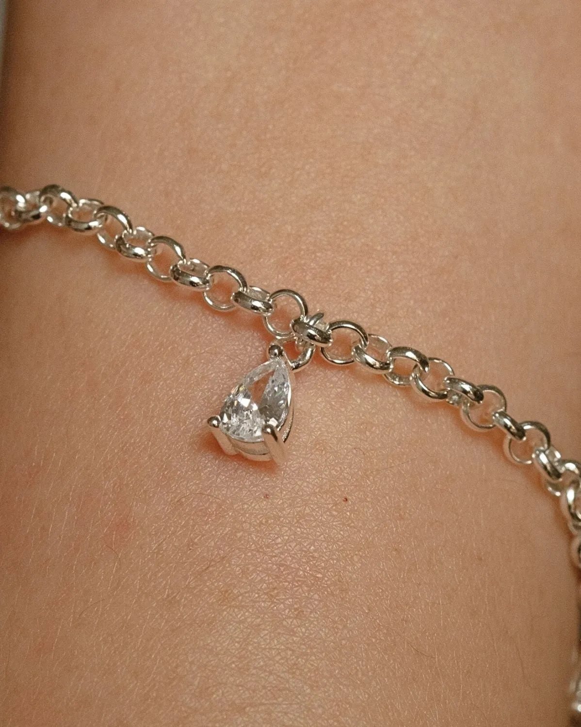 Moissanite Charm - Sterling Silver