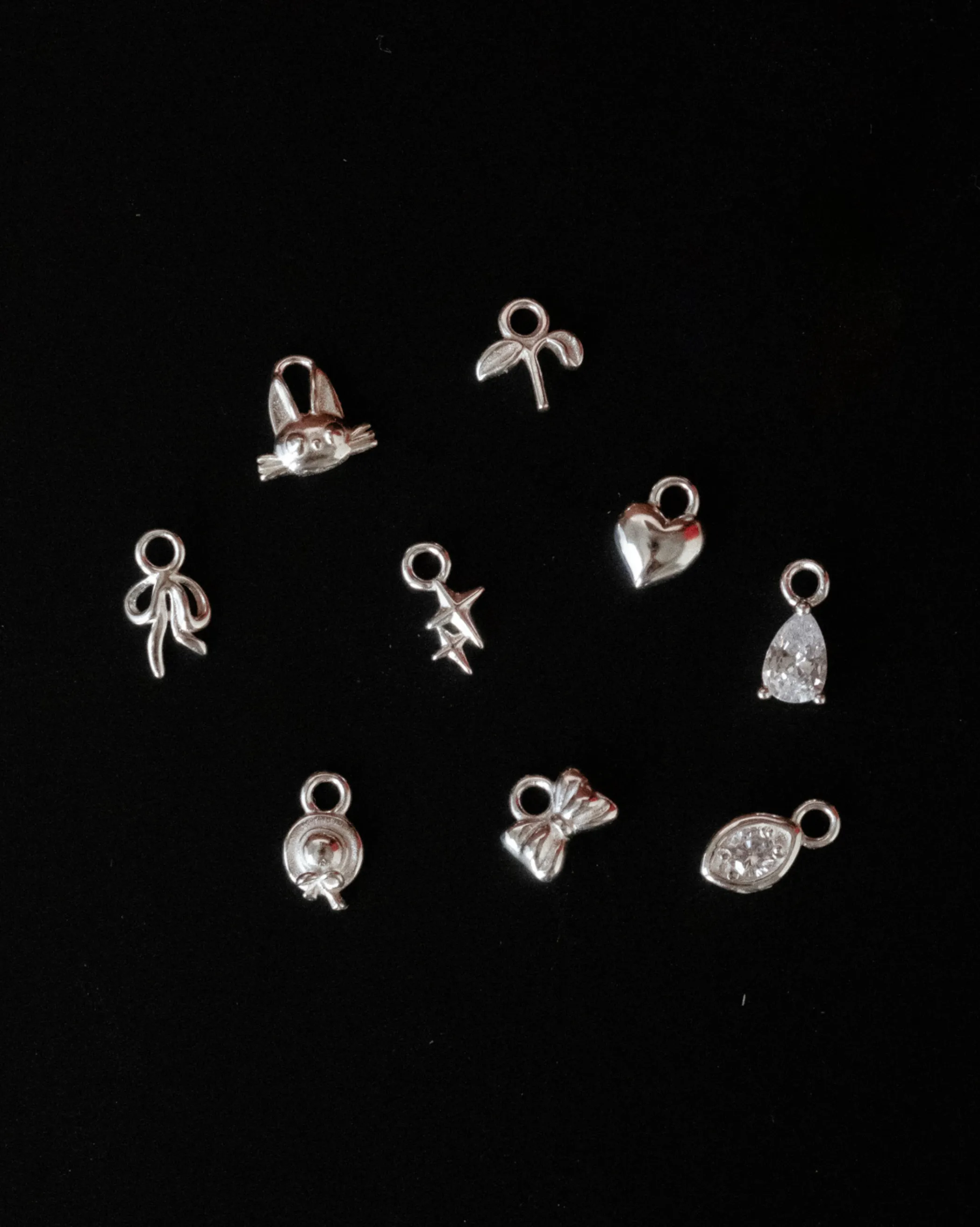 Moissanite Charm - Sterling Silver