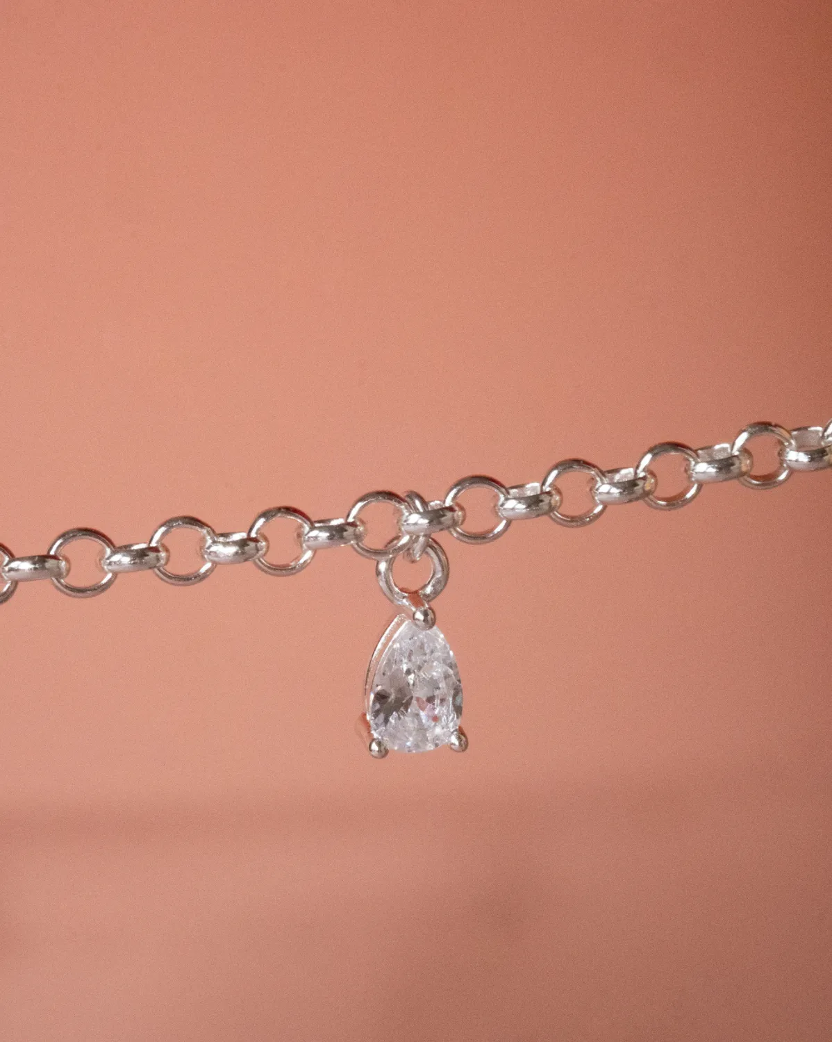 Moissanite Charm - Sterling Silver