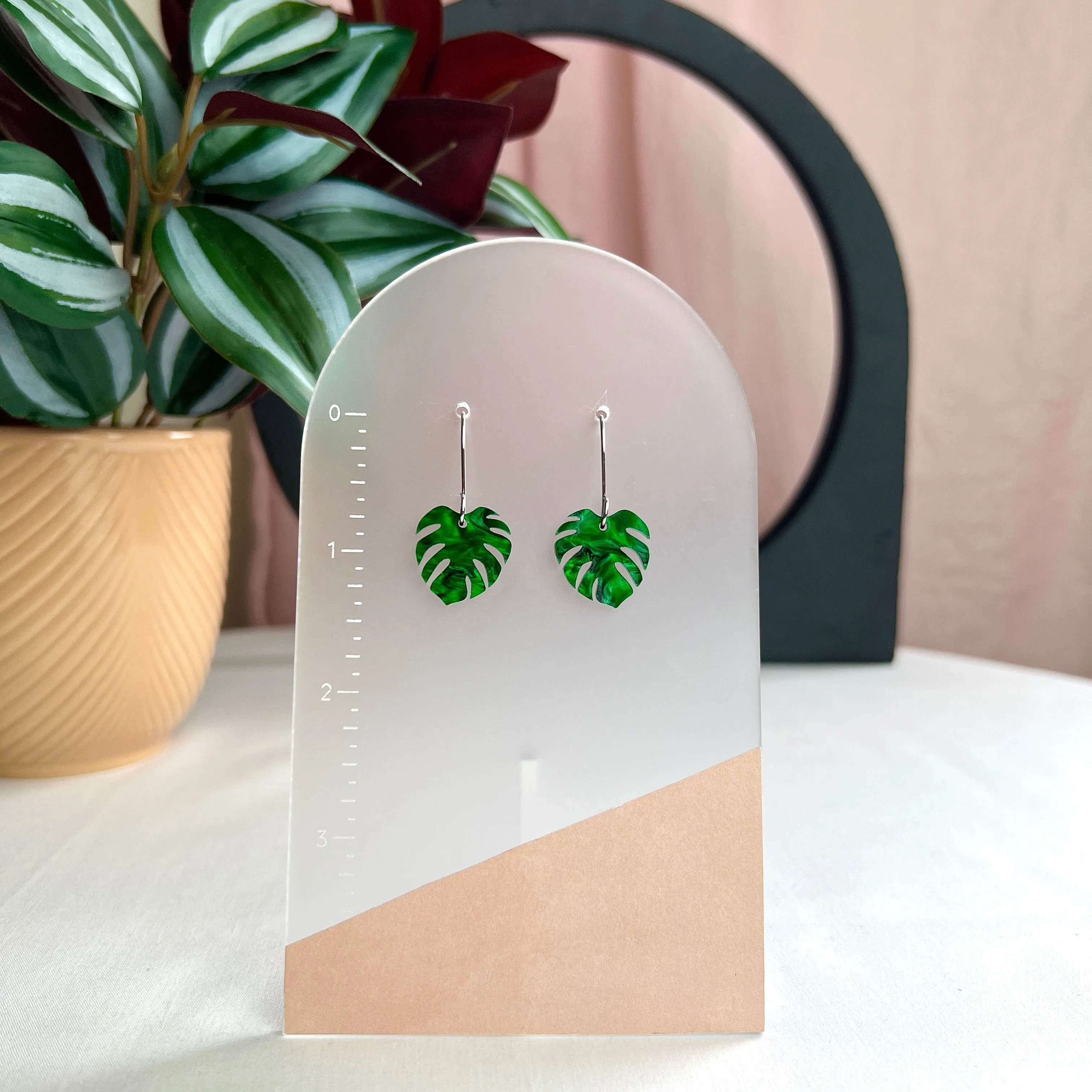 Monstera Leaf Dangle Earrings