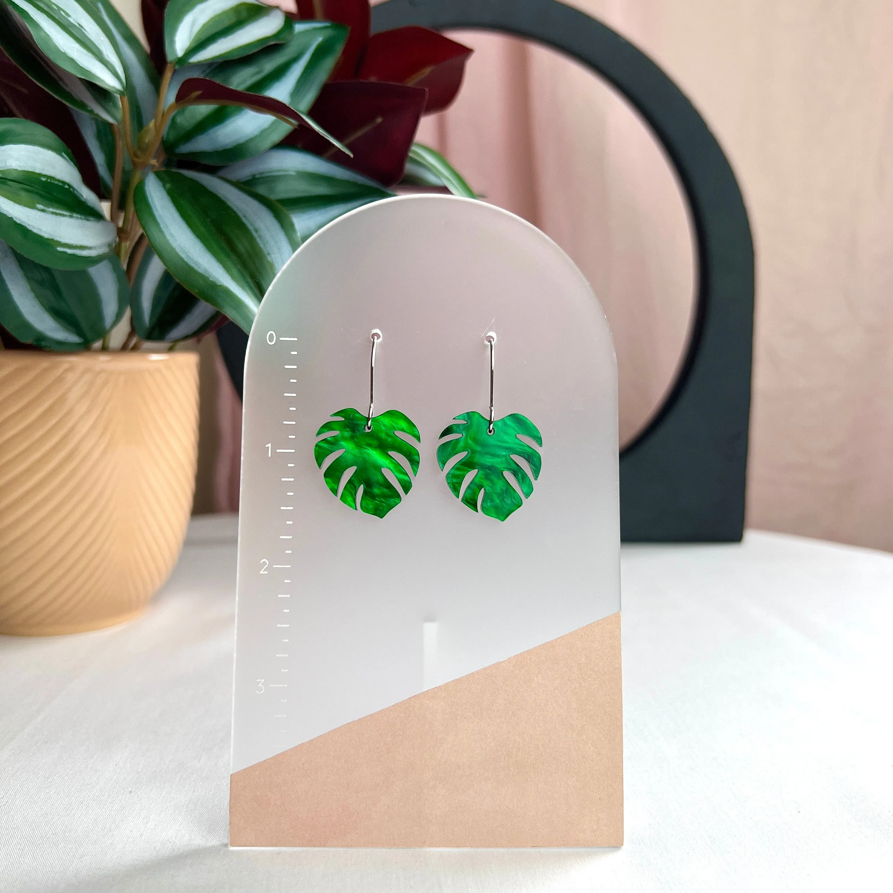 Monstera Leaf Dangle Earrings