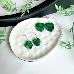 Monstera Leaf Dangle Earrings