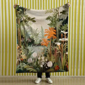 Moody Botanical Art Blanket Nature Blanket Tapestry Botanical Fairy Grunge Room Decor Fairycore Floral Cottagecore Blanket Botanical Throw, Nature Blanket 003