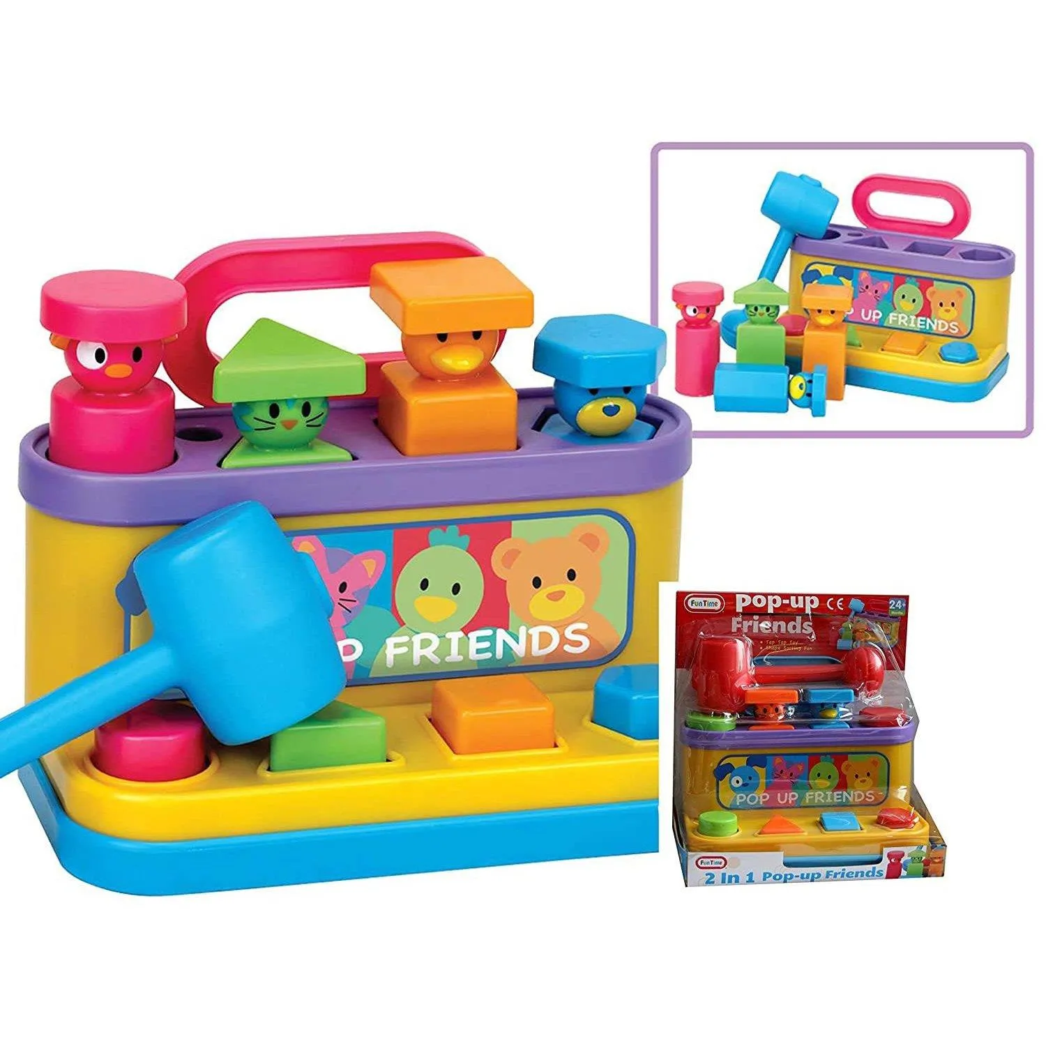 Multi-coloured Pop Up Friends with Hammer