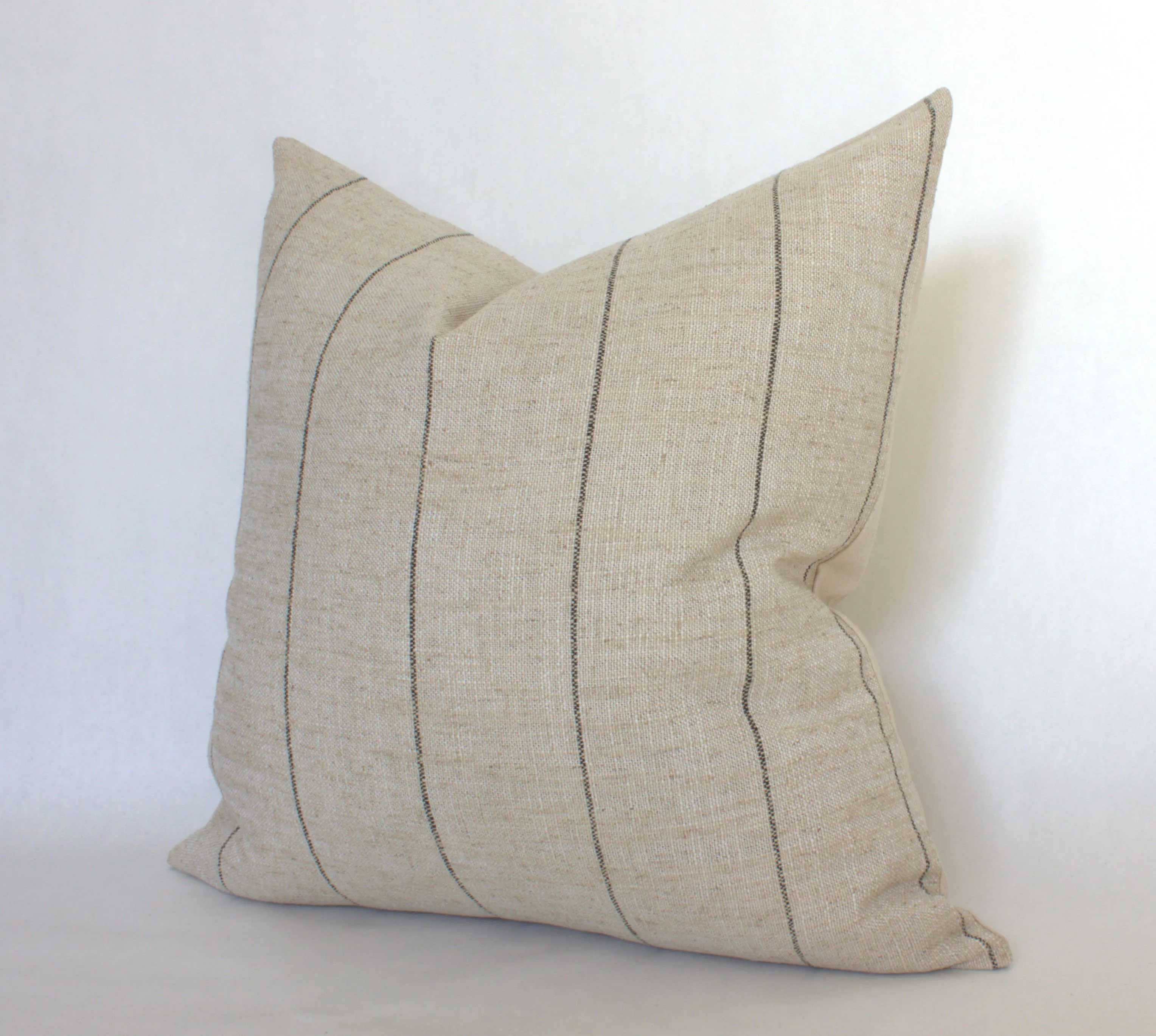 Neutral Striped Pillow Cover, Natural Throw Pillow | Evans: 20x20